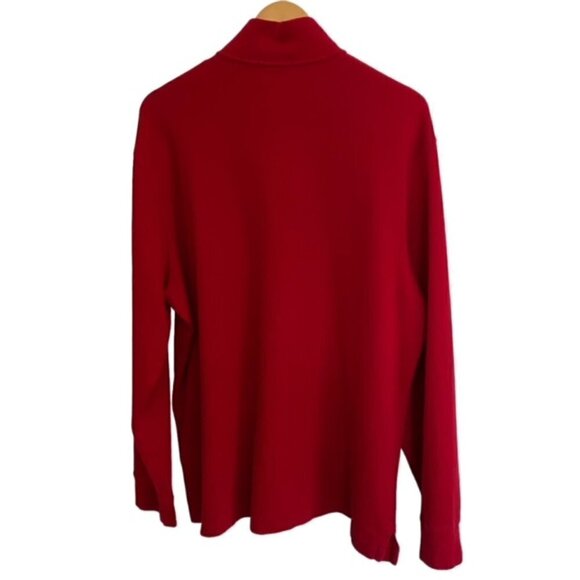 Polo by Ralph Lauren Red Estate Rib Quarter Zip Pullover XLarge - Picture 3 of 4